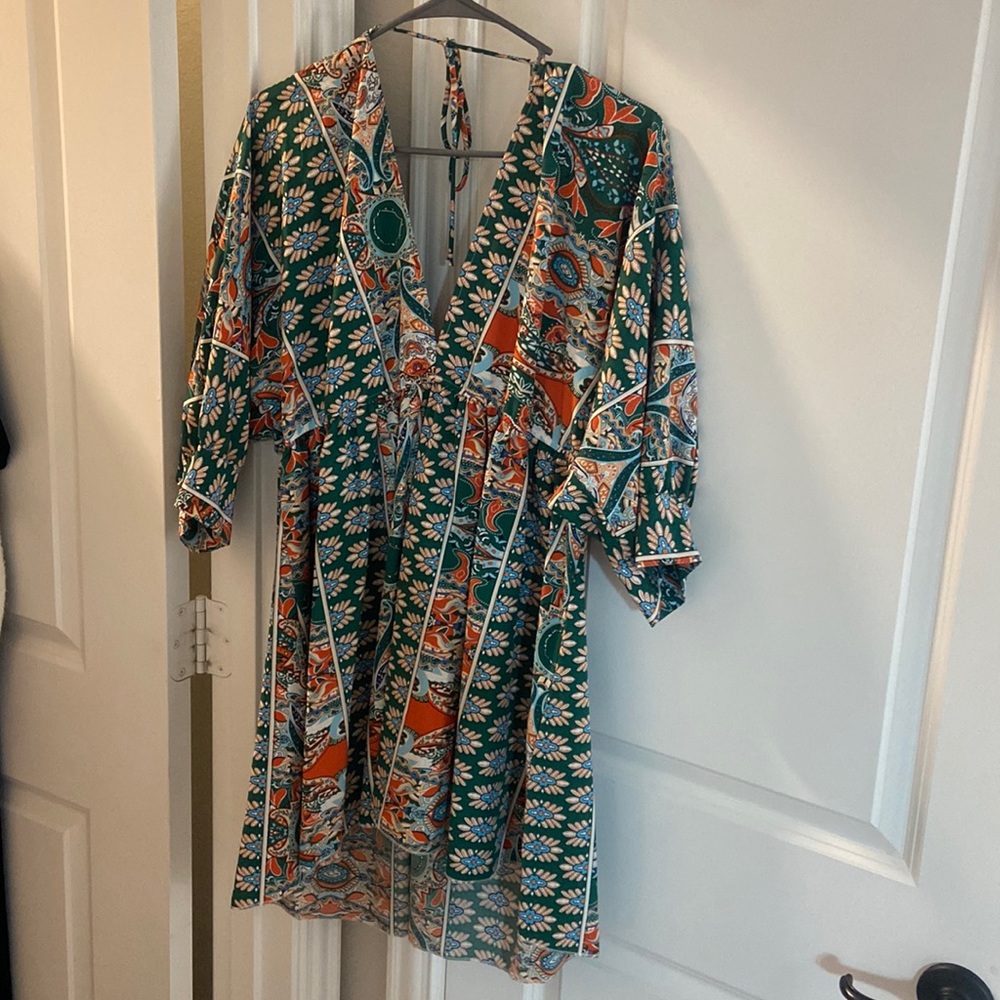 Print mini dress